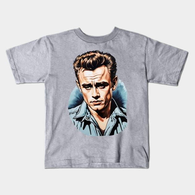 James Dean Kids T-Shirt by Sobalvarro